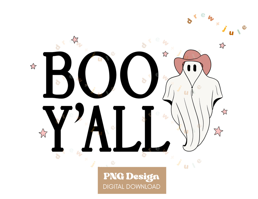 Boo Y'all (Pink) | PNG Design