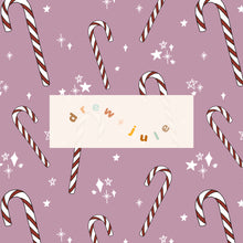 Load image into Gallery viewer, Scattered Candy Canes (Mauve) | Seamless Pattern
