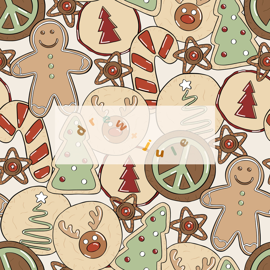 Rad Christmas Cookies (Green) | Seamless Pattern