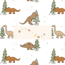 Load image into Gallery viewer, Dino Christmas Trees | Seamless Pattern
