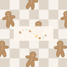 Load image into Gallery viewer, Gingerbread Checkers (Neutral) | Seamless Pattern
