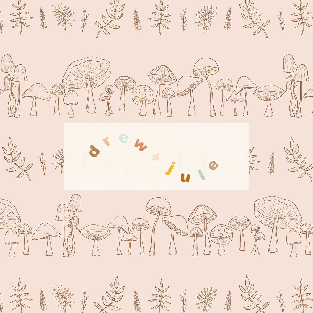 Mushroom Stripes (Pink) | Seamless Pattern