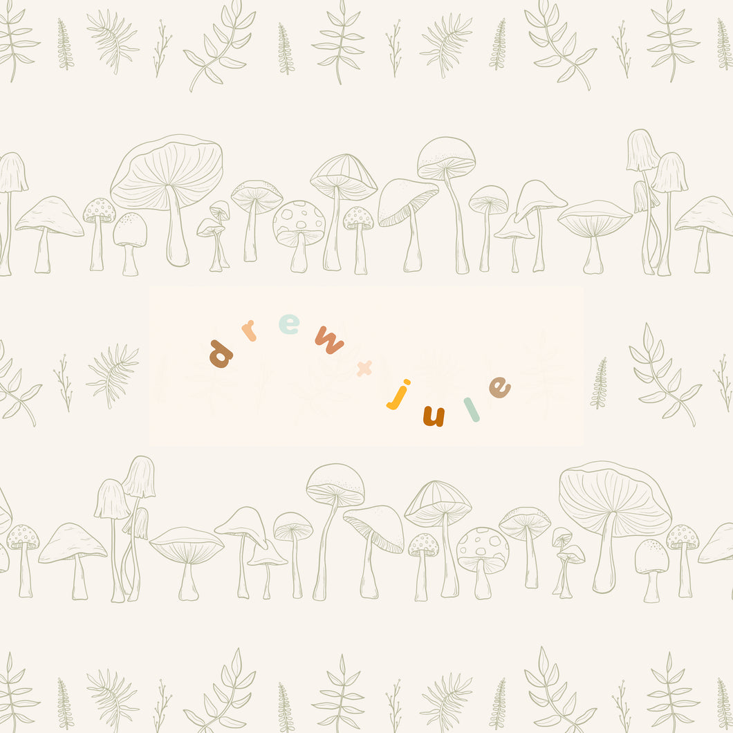 Mushroom Stripes (Sage) | Seamless Pattern
