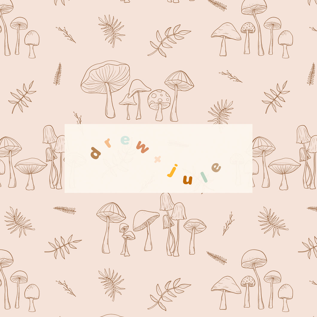 Mystical Mushrooms (Pink) | Seamless Pattern