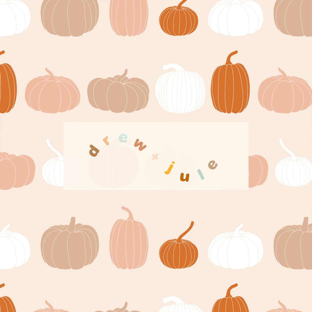 Boho Pumpkins (Cream Multicolor) | Seamless Pattern