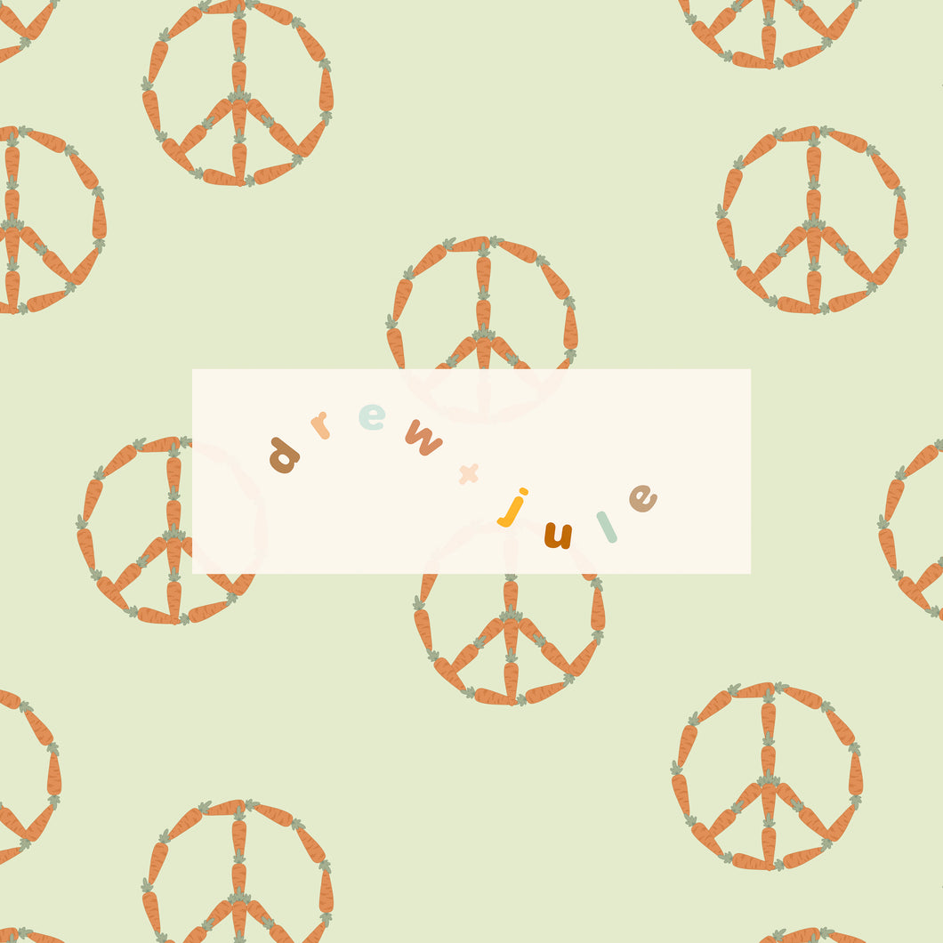 Peace Carrots (Green) | Seamless Pattern