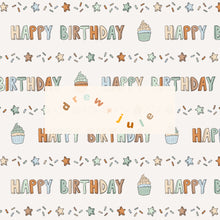 Load image into Gallery viewer, Happy Birthday Stripes (Green) | Seamless Pattern
