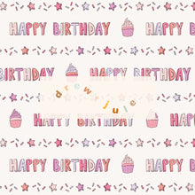 Load image into Gallery viewer, Happy Birthday Stripes (Pink) | Seamless Pattern
