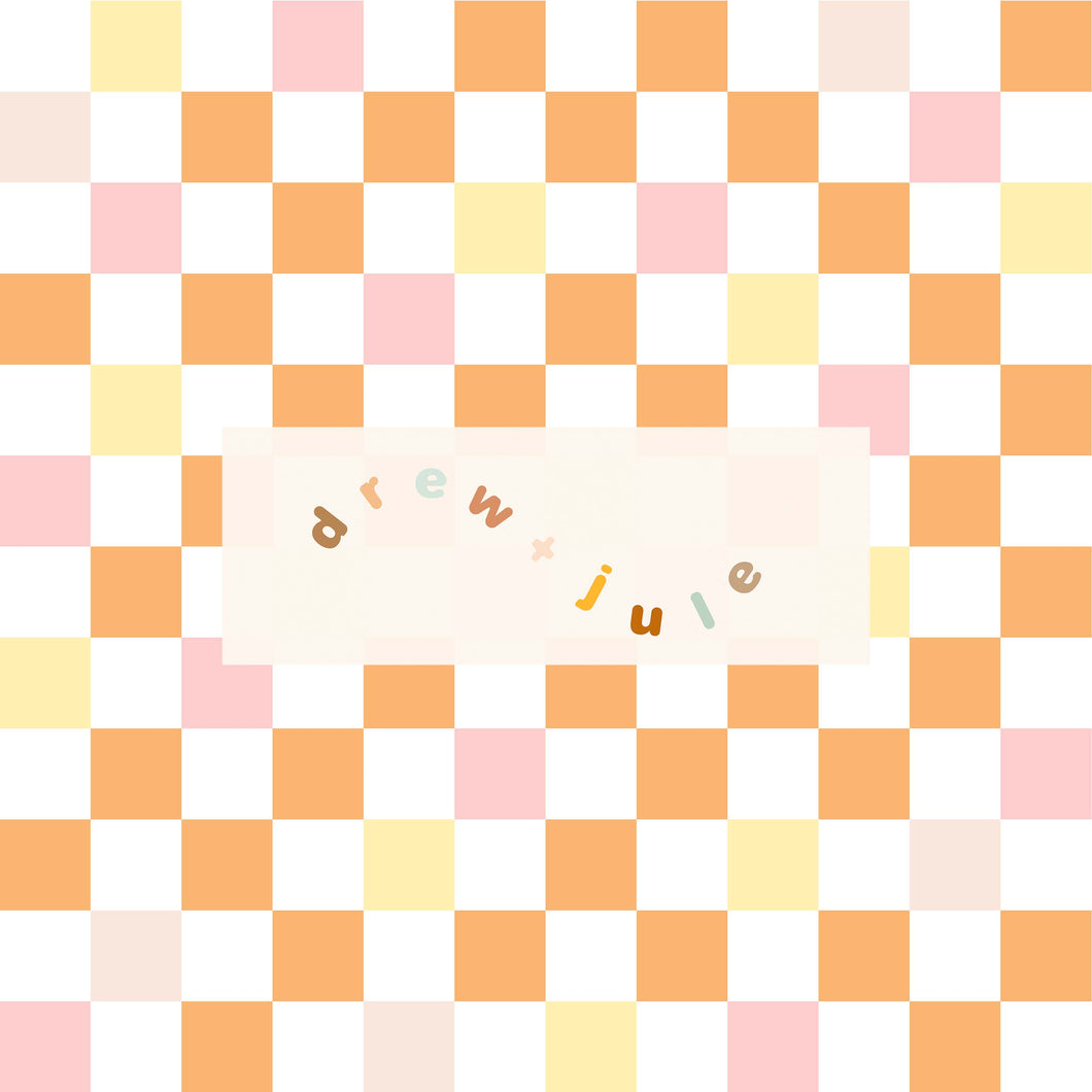 Summer Checkers (Orange/Pink) | Seamless Pattern