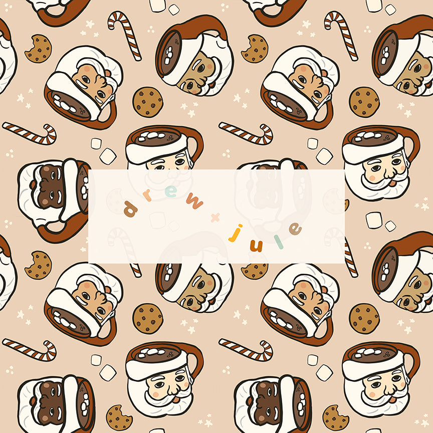 Hot Cocoa Claus | Seamless Pattern