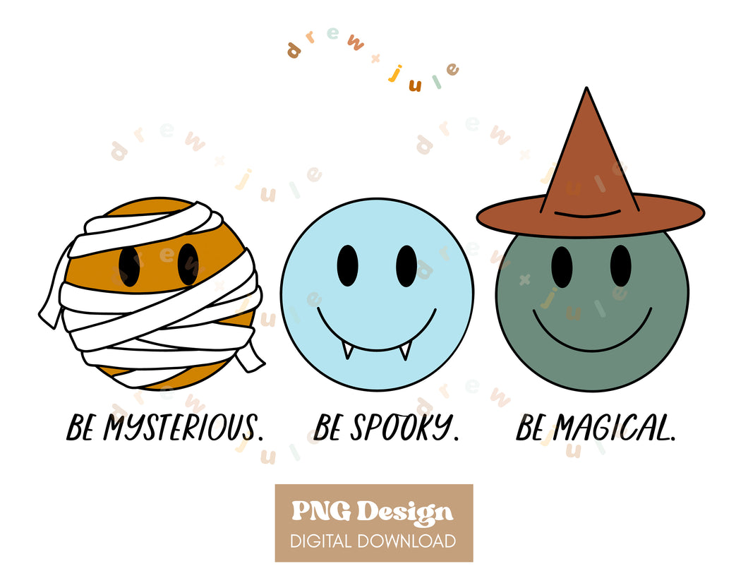 Spooky Smiles (Teal) | PNG Design